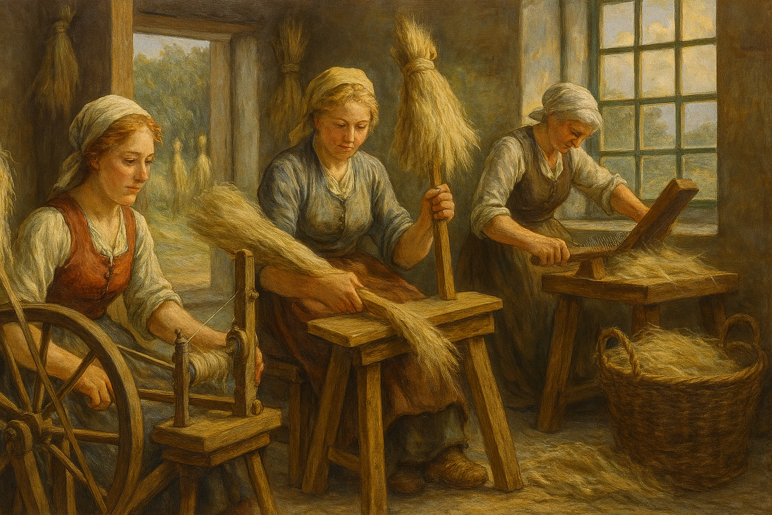 Flachse, Spinner und die Tuchfabrik Eickhoff in Heinrichsthal